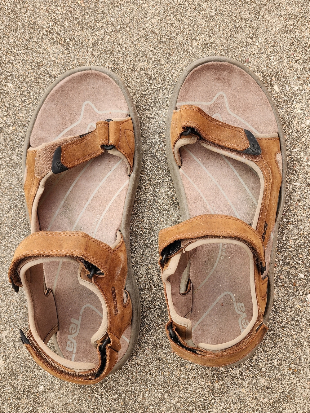 Teva Mens Langdon Brown Adjustable Leather Sport Sandals